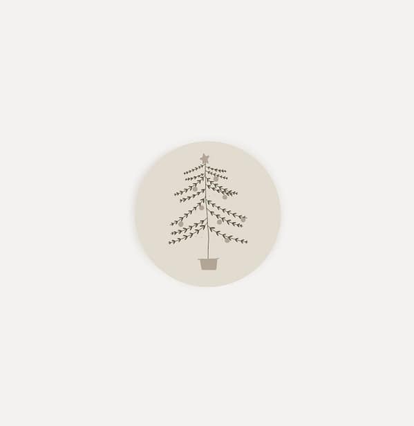Aufkleber / Baum beige